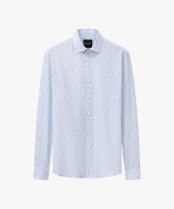 Áo Sơ Mi Dài Tay Xanh Nhạt Thiết Kế Hoạ Tiết Cao Cấp 9SMDH556XNH